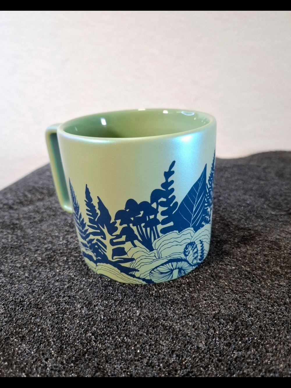 Starbucks Green Iridescent Mug with Navy Mushroom  Print - Picture 5 of 7